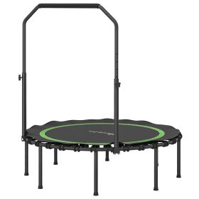 Soozier 45" Re-bounder Trampoline for Adults, Foldable Mini Trampoline with Adjustable Handle Bar for Indoor Outdoor, Green