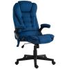 Vinsetto 6 Point Executive Office Chair with Heat, High Back Vibrating Massage Office Chair, Drak Blue Velvet