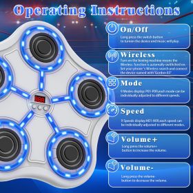 Five key boxing target-white body-white keys-blue light-black Boxing Machine with Boxing Gloves, Wall Mounted Boxing Trainer,