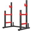 Soozier Adjustable Squat Rack, 660 lbs, Red
