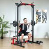Smith Machine Power Rack with Pull-Up Bar, Lat Pulldown, Low Row & Landmine – Full Home Gym System