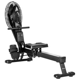 Soozier Air Rowing Machine, Foldable Rower with LCD Digital Monitor & Steel Frame for Home Gym Use