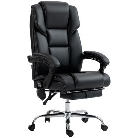 Vinsetto 6 Point Vibration Massage Office Chair with Heat. Computer Chair with Adjustable Height Reclining Back, Black PU Leather