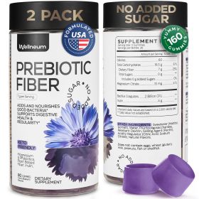 High Prebiotic Fiber Gummies for Women and Men 7G per Serving 2 Pack Dietary Beet FOS Fiber Magnesium Citrate Inulin Probiotic Gummy Supplement f