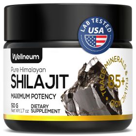 Shilajit Resin Pure Himalayan 50g=83 servings Organic Maximum Potency Energy Immunity and Detox Natural Himalayan Mumiyo