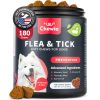 Dog Flea and Tick Treatment Chews 180 DUCK Flavored for Dogs Soft Supplement Treats