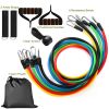 11 Pcs Resistance Bands Set Fitness Workout Tubes Exercise Tube Bands Up to 100 lbs
