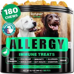 180 Dog Soft Chews Allergy Relief use Hemp oil, ACV and Turmeric for natural antihistamine effect & premium canine care