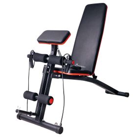 Foldable Adjustable Weight Bench – Press, Sit-Up & Full-Body Training (Black/Red)