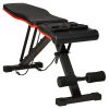 Adjustable Workout Bench – Foldable w/ Leg Extension & Preacher Pad (Black/Red)