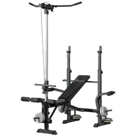 Adjustable Weight Bench with Pulley System for Home Gym