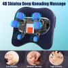Shiatsu Neck & Shoulder Massager - 4D Deep Kneading, Rechargeable & Portable, Adjustable Heating & Intensities withStorage Bag