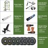 160 lb Home Gym Power Cage Set – Complete Strength Training System with Bench, Barbell & Plates