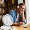 Quiet Table Fan 90° Folding Desk Fan with 4 Wind Speeds Type-C Rechargeable Wall-Mounted Fan Portable Desktop Fan for Home and travel