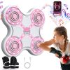 Four key boxing target-white body-white keys-pink light-pink. Boxing Machine with Boxing Gloves, Wall Mounted Boxing Trainer,