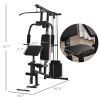 Soozier Home Gym Station Multi-function Fitness Workout Bench Black Comprehensive Exercise Hub 58.25 L x 42.5 W x 81.5 H
