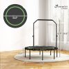 Soozier 45" Re-bounder Trampoline for Adults, Foldable Mini Trampoline with Adjustable Handle Bar for Indoor Outdoor, Green