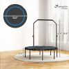 Soozier 45" Rebounder Trampoline for Adults, Foldable Mini Trampoline with Adjustable Handle Bar for Indoor Outdoor, Blue