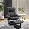 10-POINT VIBRATING MASSAGE Recliner Chair with Ottoman, Black faux leather