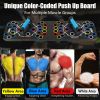 Push Up Board Home Strength Training Equipment With 15 Fitness Accessories Pilates Bar Resistance Band Roller Wheel Full Body Workout