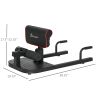 Soozier 3 in 1 Padded Push Up Sit Up Squat Machine, Home Gym Fitness Equipment, Jet Black or Bold Red