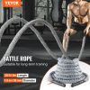 VEVOR Battle Rope 1.5" 30 Ft Gym Workout Strength Training Exercise Fitness Rope