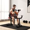 Soozier 265 LBS Preacher Curl Bench for Strength Training, Adjustable Seated Arm Isolated Barbell Dumbbell Bicep Station, Black