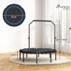 Soozier 48" Rebounder Trampoline for Adults, Foldable Mini Trampoline with Adjustable Handle Bar for Indoor Outdoor, Blue