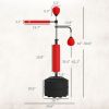 Soozier 4-in-1 Boxing Punching Bag Stand with 2 Speed balls, 360° Reflex Bar, & PU-Wrapped Bag & Adjustable Height, Red
