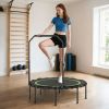 Soozier 45" Re-bounder Trampoline for Adults, Foldable Mini Trampoline with Adjustable Handle Bar for Indoor Outdoor, Green