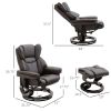 Massage Recliner Chair with Ottoman 10-Point Vibrating Brown PU leather
