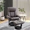 10 Point Vibration Massage Recliner Chair with Ottoman Swiveling Armchair, Brown PU Leather