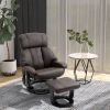 10-Point Vibration Massage Massage Recliner Chair with Ottoman, Remote Control, Plush Comfort, Brown PU Leather