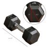 Soozier Rubber Hex Dumbbell Set 15 lbs Pair for Home Gym Strength Training Black