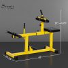 Soozier Adjustable Steel Preacher Curl Bench Seated Calf Raise Exercise Strength Training Gym Equipment, Yellow