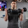 Soozier Rubber Hex Dumbbell Set 15 lbs Pair for Home Gym Strength Training Black