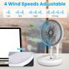 All in 1 Folding Desk Fan USB Desk Fan Small Stretchable Fan with 4 Wind Speeds Hanging Desktop Wall Mounted or portable for travel