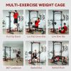 Smith Machine Power Rack with Pull-Up Bar, Lat Pulldown, Low Row & Landmine – Full Home Gym System