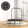 Soozier 48" Rebounder Trampoline for Adults, Foldable Mini Trampoline with Adjustable Handle Bar for Indoor Outdoor, Pink