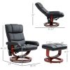 10-POINT VIBRATING MASSAGE Recliner Chair with Ottoman & Side Pocket for Convenience, Black faux leather