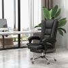 Vinsetto PU Leather Heated Massage Office Chair 4 Vibration Points Reclining Adjustable Footrest Black