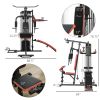 Soozier Multi-functional Workout Station with Sit up Bench, Push up Stand, Dip Station, 143 lbs Weights