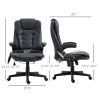 HOMCOM Heated Massage Reclining Office Chair 6 Vibration Points Desk Armrest Remote Control Black