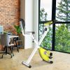 Soozier Foldable Magnetic Upright Exercise Bike Indoor Cycling with 8 Resistance Levels Yellow