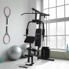 Soozier Home Gym Station Multi-function Fitness Workout Bench Black Comprehensive Exercise Hub 58.25 L x 42.5 W x 81.5 H