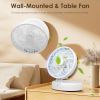 Quiet Table Fan 90° Folding Desk Fan with 4 Wind Speeds Type-C Rechargeable Wall-Mounted Fan Portable Desktop Fan for Home and travel