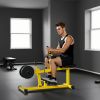 Soozier Adjustable Steel Preacher Curl Bench Seated Calf Raise Exercise Strength Training Gym Equipment, Yellow