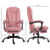 Vinsetto Executive High Back Office Chair with Massage Function Reclining Pink Faux Leather