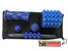 Travel Muscle Recovery Bundle: Trigger Point Ball 6.3 cm, Deep Tissue Roller Stick 14.5' Foot massager 5 cm, Mini Travel Foam Roller 5.1" x 4.7"