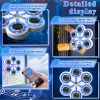 Smart Music Adult Boxing Machine, with Boxing Gloves. Six-key boxing target-white body-white keys-blue light-black.